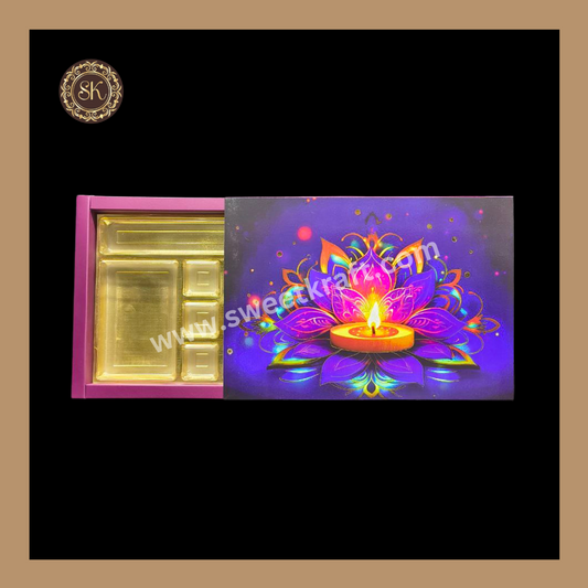 24 Pataka Diwali Box | Golden Cavity | Chocolate Box | Gift Box | Mithai Box | Multi- (With Cavity Lid Cover)