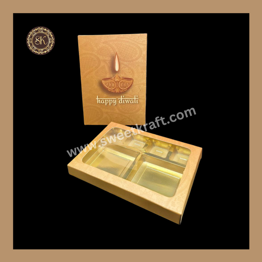 12 Cavity Box | Diwali Greeting Box | DC Cavity | Golden Cavity | Chocolate Box | Gift Box | Mithai Box | Brown- (With Cavity Tray)