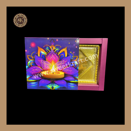 9 Combo Diwali Box | Mithai Box | Happy Diwali | Golden Cavity Box | Chocolate Box | Gift Box | Multi Colour - (With Cavity & Lid Cover)