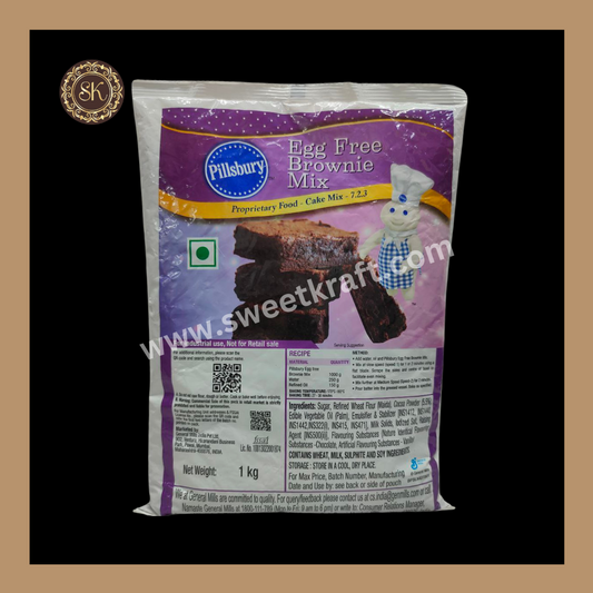 Egg Free Brownie Mix | Brownie Premix | Pillsbury - 1kg Sweetkraft | Baking supplies