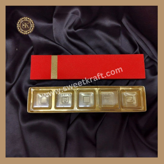 5 Cavity Long Box OTC | Valentine Box | Chocolate box | Gifting Box | Red - Pack of 5 Pieces & 10 Pieces Sweetkraft | Baking supplies