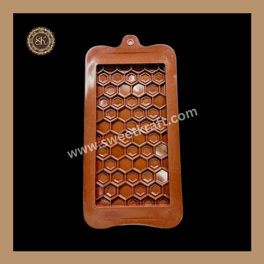 Silicone Chocolate Mould | Honeycomb Silicone Bar Mould | Brown Silicone Mould | Pack Of 1pc (CSM-008) Sweetkraft | Baking supplies