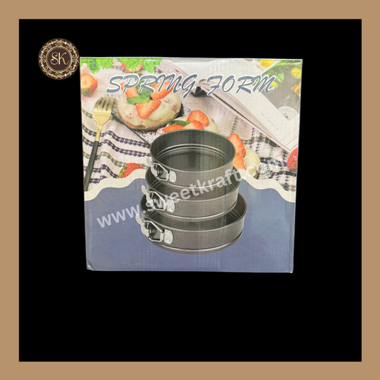 Spring Form Tin Nonstick Mould | Cake Baking Tin Mould | Cake Mould | Pack Of 3 Set Sweetkraft | Baking supplies