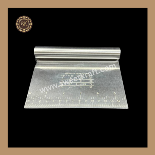 Stainless Steel Scraper | Stainless Steel Dough Cutter | Icing Measure Scraper | Small Scraper - 14cm Sweetkraft | Baking supplies
