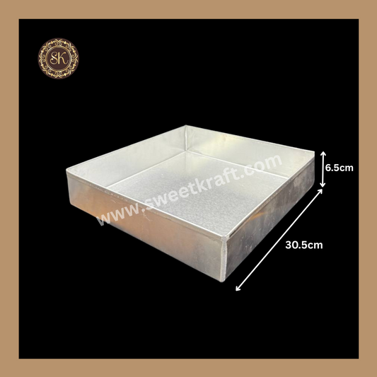 Aluminium Squar Cake Tin | Aluminium Cake Tin | Cake Tin - 12x12x2.5inch Sweetkraft | Baking supplies