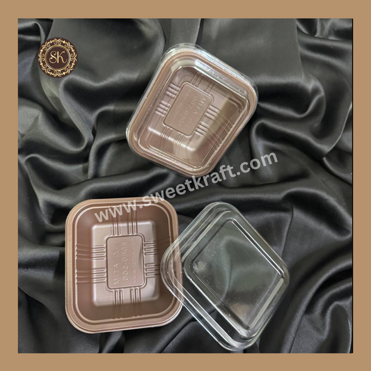 1 Brownie Container (002-0908) | Brownie Box | Plastic Brownie Box | Brown Colour - 10 Pieces Sweetkraft | Baking supplies