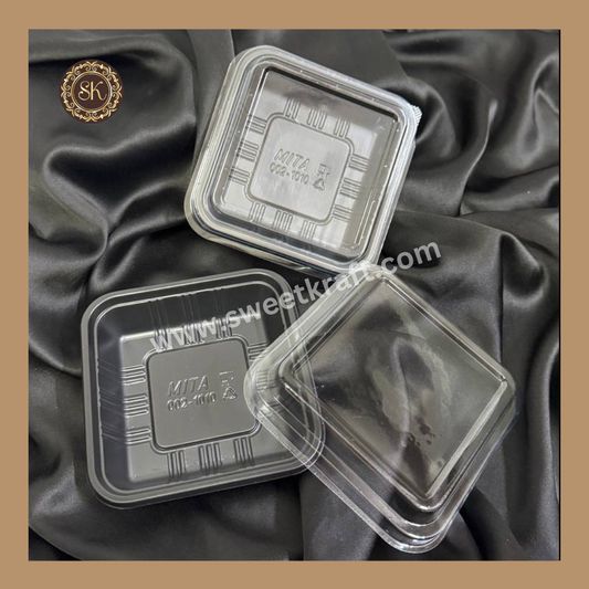 1 Brownie Container (002-1010) | Brownie Box | Plastic Brownie Box | Black Colour - 10 Pieces Sweetkraft | Baking supplies