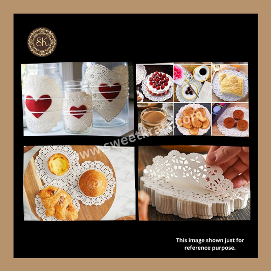 Doily Paper | Doyleys Paper | Pack Of 100 Sheets | Size -4.5inch Sweetkraft | Baking supplies
