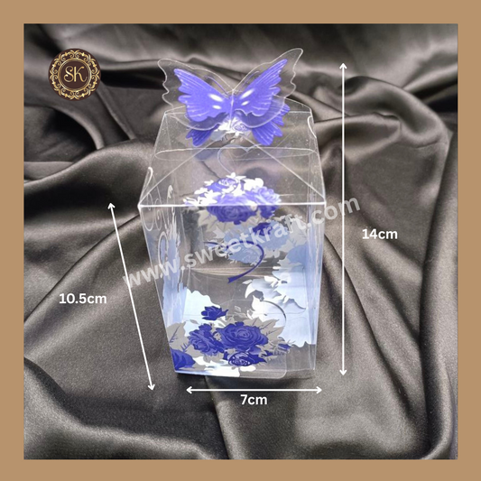 00964 PVC Box | Chocolate PVC  Box | Rose Print Box | Gifting Box | Blue Colour Sweetkraft | Baking supplies