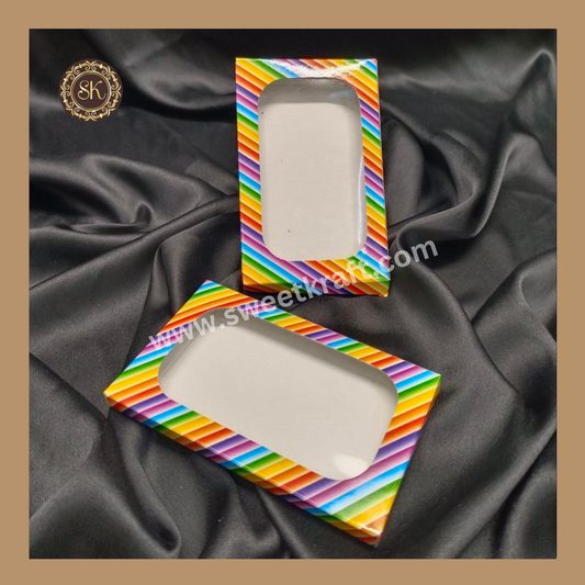 Rainbow Box | Chocolate Bar Box | Multi Colour Print Bar Box | Chocolate Box Sweetkraft | Baking supplies