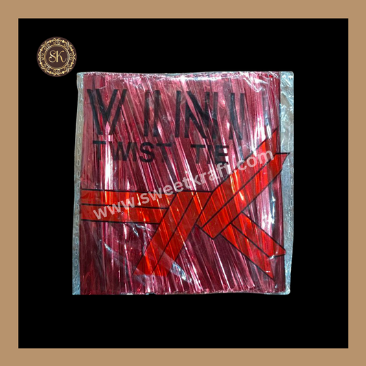 Twister Ties | Metallic Twist Ties | Metallic Twister Tie | Aluminium Twister Tie | Chocolate Twester - Red Colour Sweetkraft | Baking supplies