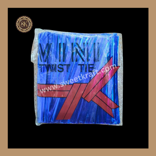 Twister Ties | Metallic Twist Ties | Metallic Twister Tie | Aluminium Twister Tie | Chocolate Twester - Blue Colour Sweetkraft | Baking supplies