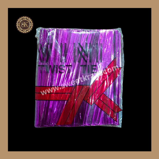 Twister Ties | Metallic Twist Ties | Metallic Twister Tie | Aluminium Twister Tie | Chocolate Twester - Pink Colour Sweetkraft | Baking supplies