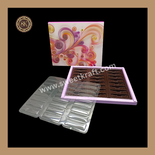 24 Cavity Q-Bar OTC Box | Long Cavity Chocolate Box | Gifting Box | Purple - (With Cavity & Lid Cover) Sweetkraft | Baking supplies