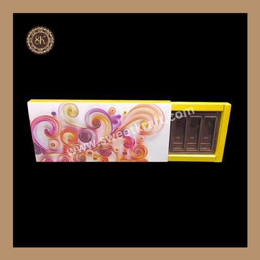 8 Cavity Q-Bar OTC Box | Long Cavity Chocolate Box | Gifting Box | Yellow - (With Cavity & Lid Cover) Sweetkraft | Baking supplies