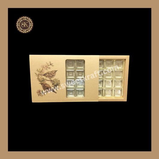 24 Eco-Nature Cavity Box | Golden Cavity Box | Chocolate Box | Gift Box - (With Cavity & Lid Cover) Sweetkraft | Baking supplies