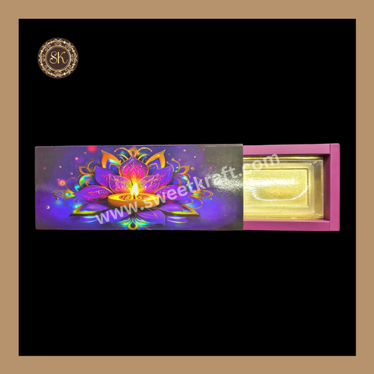 12 Partition Diwali Box | Mithai Box | Happy Diwali | Golden Cavity Box | Chocolate Box | Gift Box | Multi Colour - (With Cavity & Lid Cover)