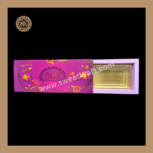 12 Partition Diwali Box | Mithai Box | Happy Diwali | Golden Cavity Box | Chocolate Box | Gift Box | Red Colour - (With Cavity & Lid Cover)