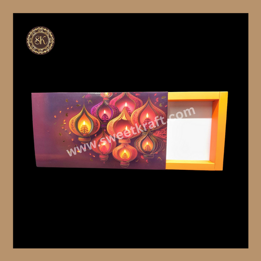 18 Cavity Diwali Box | Mithai Box | Happy Diwali | Golden Cavity Box | Chocolate Box | Gift Box | Orange Colour - (Only Box)