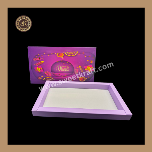 18 Cavity Diwali Box | Mithai Box | Happy Diwali | Golden Cavity Box | Chocolate Box | Gift Box | 	Purple Colour - (Only Box)