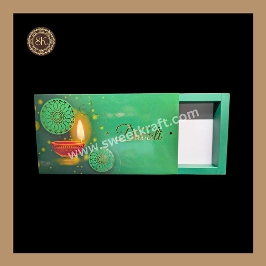 18 Cavity Diwali Box | Mithai Box | Happy Diwali | Golden Cavity Box | Chocolate Box | Gift Box | Green Colour - (Only Box)