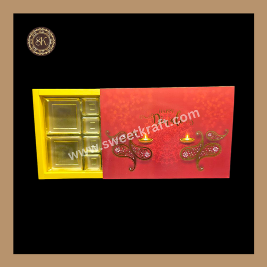 24 DC Diwali Box | Golden Cavity | Chocolate Box | Gift Box | Mithai Box | Yellow - (With Cavity Lid Cover)
