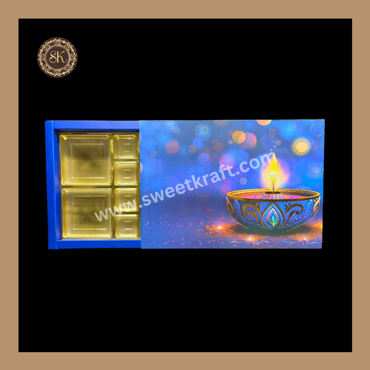 24 DC Diwali Box | Golden Cavity | Chocolate Box | Gift Box | Mithai Box | Blue- (With Cavity Lid Cover)