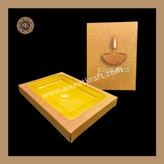 12 Cavity Box | Diwali Greeting Box | Bar Cavity | Golden Cavity | Chocolate Box | Gift Box | Mithai Box | Brown- (With Cavity Tray)