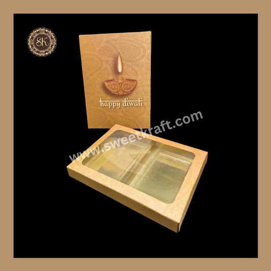 12 Cavity Box | Diwali Greeting Box | Partition Cavity | Golden Cavity | Chocolate Box | Gift Box | Mithai Box | Brown- (With Cavity Tray)