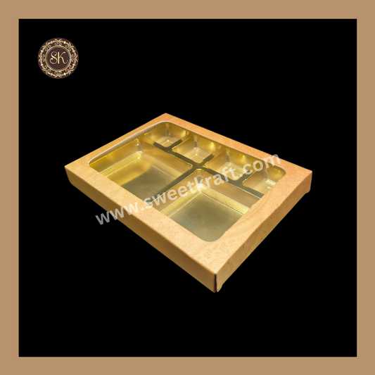 12 Cavity Box | Diwali Greeting Box | DC Cavity | Golden Cavity | Chocolate Box | Gift Box | Mithai Box | Brown- (With Cavity Tray)