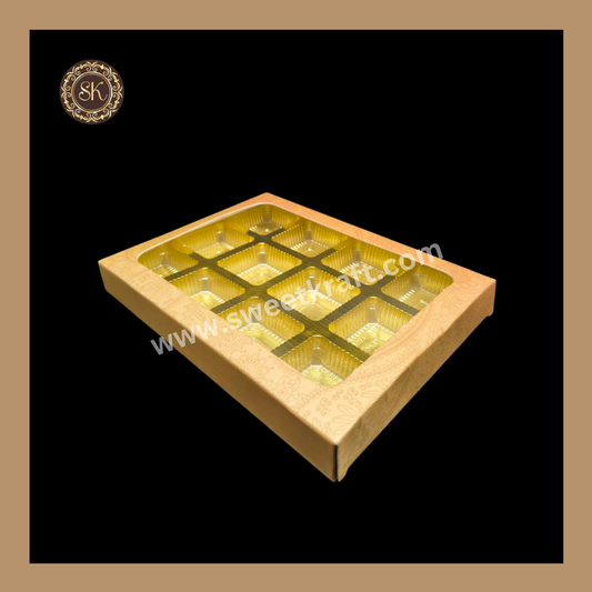 12 Cavity Box | Diwali Greeting Box | 12 Cavity | Golden Cavity | Chocolate Box | Gift Box | Mithai Box | Brown- (With Cavity Tray)