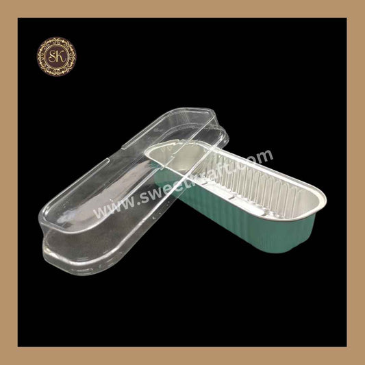 Rectangle Foil Container | Cake Container | Dessert Foil Containers | Alunimium Foil Container With Lid Cover | Color - Tiffany Blue | Pack Of -10pcs, 50pcs & 100pcs