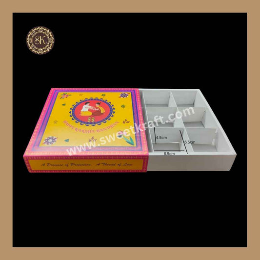 9 Cavity Hamper Box | Happy Raksha Bandhan Hamper Box | Brownie Box | Yellow Colour | Pack Of 5pcs & 10pcs