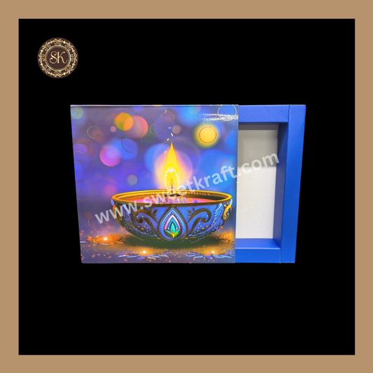 9 Cavity Diwali Box | Mithai Box | Happy Diwali | Golden Cavity Box | Chocolate Box | Gift Box | Blue Colour - (Only Box)