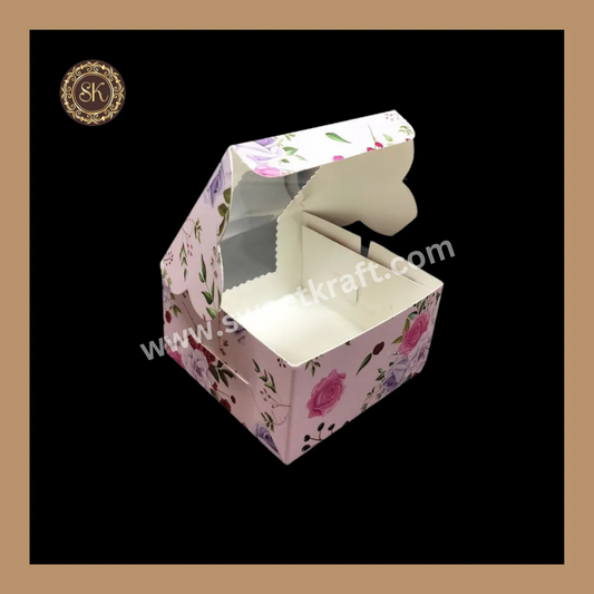 1 Floral Brownie Box | Printed Brownie Box | Pink Brownie box Sweetkraft | Baking supplies