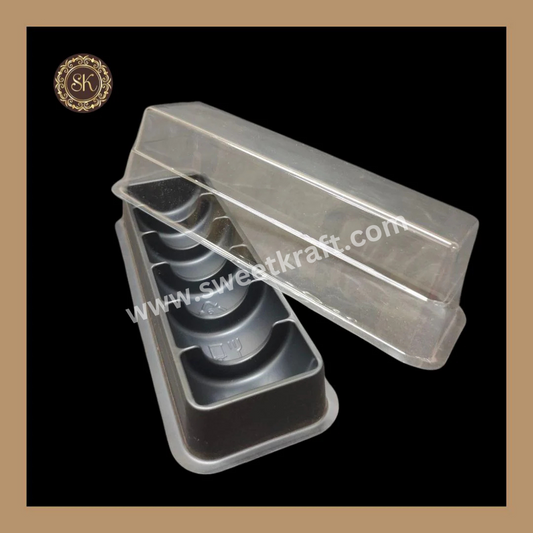 6 Macaron PVC Box | Macaron Box | Black | With Lid - Pack Of 10 Pieces Sweetkraft | Baking supplies