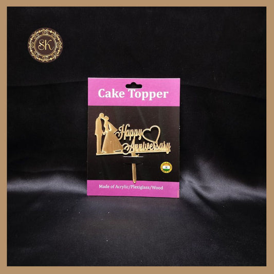 Happy Anniversary Cake Topper | Acrylic Cake Topper | Cake Topper 4 inch