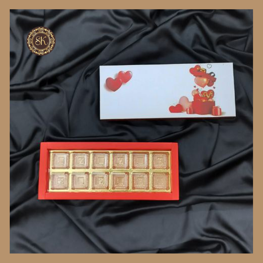 12 Cavity Chocolate Box | Valentine Box | Gift Box | Red Colour - 5 pcs & 10 pcs. Sweetkraft | Baking supplies