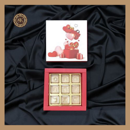 9 Cavity Chocolate Box | Valentine Box | Gift Box | Red Colour - 5 pcs & 10 pcs. Sweetkraft | Baking supplies