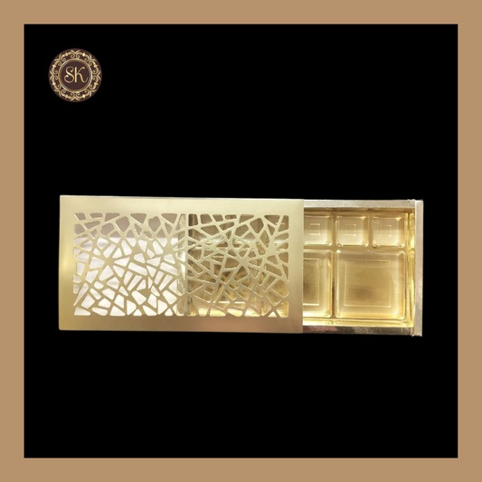 18 DC Laser Box | Golden Cavity Box | Chocolate Box | Gift Box - (With Tray & Lid Cover) Sweetkraft | Baking supplies