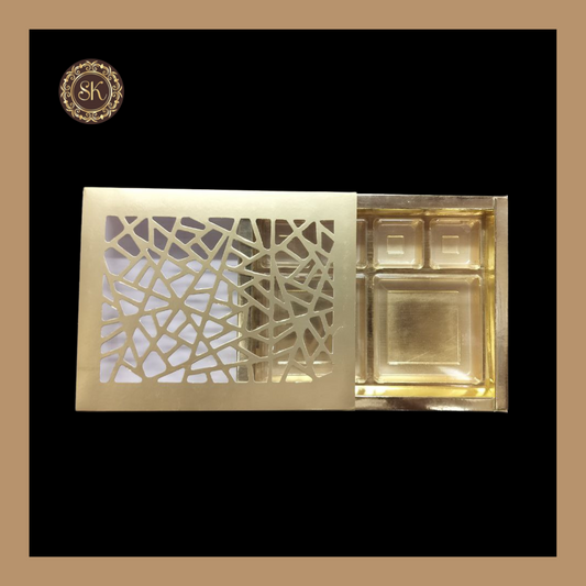 12 DC Laser Box | Golden Cavity Box | Chocolate Box | Gift Box - (With Tray & Lid Cover) Sweetkraft | Baking supplies