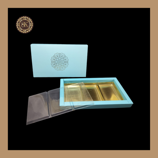 18 Partition Pastel Box | Golden Cavity Box | Chocolate Box | Gift Box - (With Tray & Lid Cover) Sweetkraft | Baking supplies
