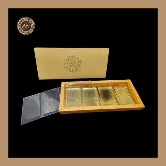 24 Partition Pastel Box | Golden Cavity Box | Chocolate Box | Gift Box - (With Tray & Lid Cover) Sweetkraft | Baking supplies
