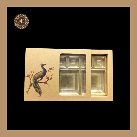 12 Eco-Nature DC  Box | Golden Cavity Box | Chocolate Box | Gift Box - (With Tray & Lid Cover) Sweetkraft | Baking supplies