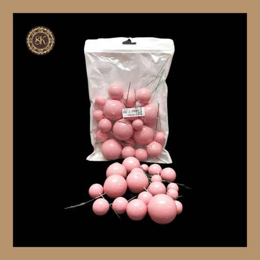 Faux Balls | Pearl Faux Balls | Cake Decoration item | Pink - Pack of 20 Pieces. Sweetkraft | Baking supplies