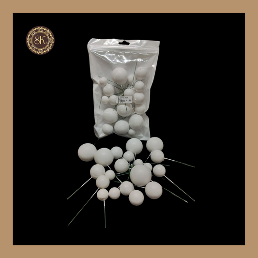 Faux Balls | Pearl Faux Balls | Cake Decoration item | White - Pack of 20 Pieces. Sweetkraft | Baking supplies