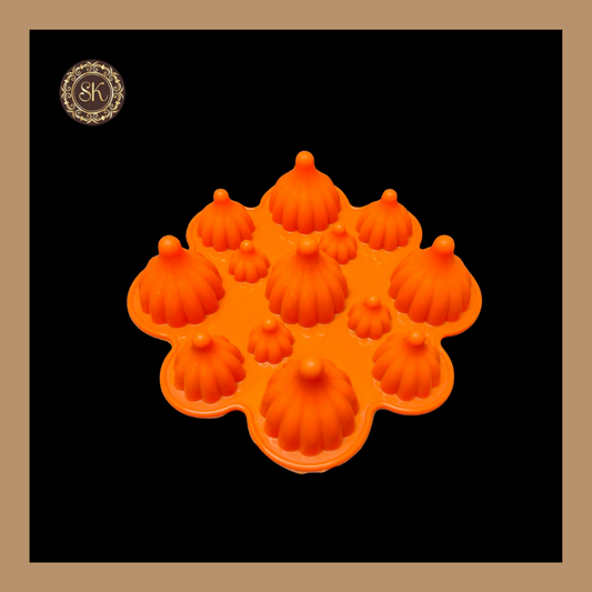 Silicone Modak Mould | Red Silicone Mloud | 3 Diffirent Sizes Tray | Pack Of 1pc Sweetkraft | Baking supplies