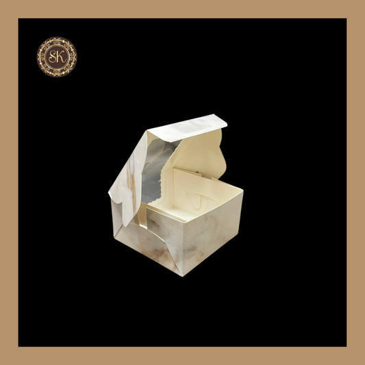 1 Marble Print Brownie Box | Printed Brownie Box | White Brownie box Sweetkraft | Baking supplies