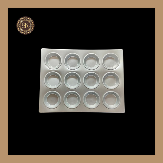 12 Cavity Aluminum Muffin Tray | Aluminum Cup Cake Tray | 12 Cup Cake Mould Microwave Sweetkraft | Baking supplies