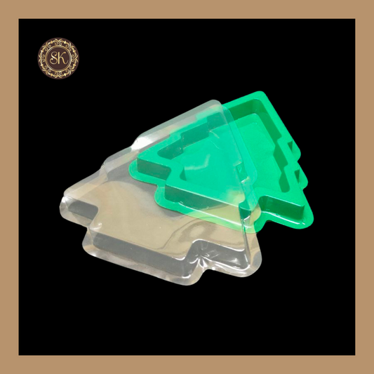 Mini Xmas Tree Chocolate Box | Green Chocolate Box | Plastic Chocolate Box | Pack of 5 Pieces & 10 Pieces Sweetkraft | Baking supplies